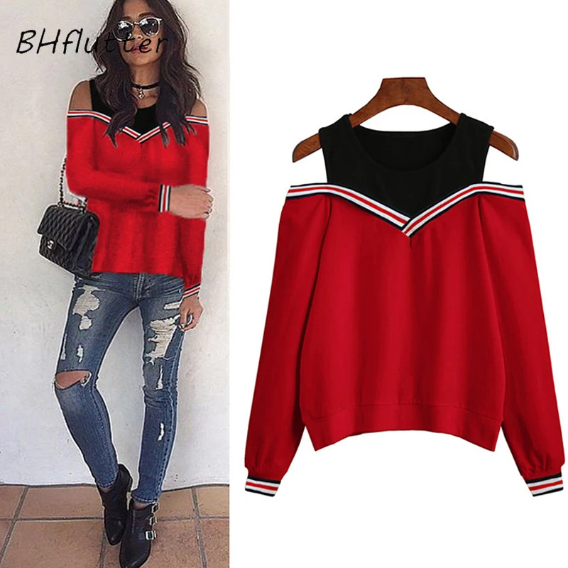 BHflutter 2019 Cold Shoulder Winter Sweatshirt Women Fashion Long Sleeve Red Casual Pullovers
BHflutter 2019 Cold Shoulder Winter Sweatshirt Women Fashion Long Sleeve Red Casual Pullovers
