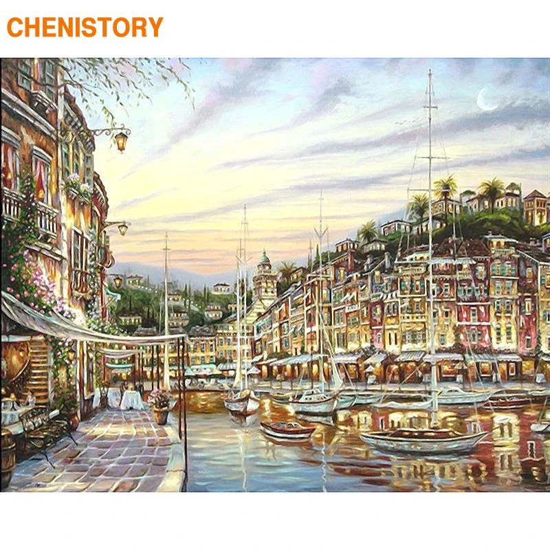CHENISTORY Fantasy Harbor Landscape DIY Painting By Numbers Wall Art Picture Handpainted Canvas Painting For Living Room Artwork
CHENISTORY Fantasy Harbor Landscape DIY Painting By Numbers Wall Art Picture Handpainted Canvas Painting For Living Room Artwork