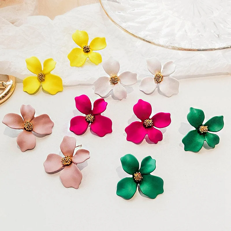 2019 New Korean Style Spray Paint Big Flower Stud Earrings For Women Fashion Summer Accessories Elegant Sweet Brinco
2019 New Korean Style Spray Paint Big Flower Stud Earrings For Women Fashion Summer Accessories Elegant Sweet Brinco