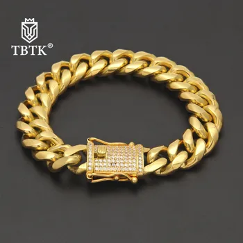 TBTK Miami Chain Bracelet Gold/Silver With Triple Lock Clasp Thick Bracelet Paved Bling Crystal Rhinestones Beautiful Jewelry
TBTK Miami Chain Bracelet Gold/Silver With Triple Lock Clasp Thick Bracelet Paved Bling Crystal Rhinestones Beautiful Jewelry