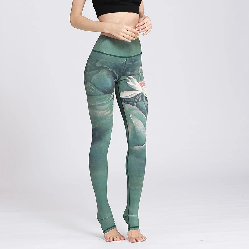 Женские сексуальные штаны для йоги спортивные с принтом эластичные фитнеса