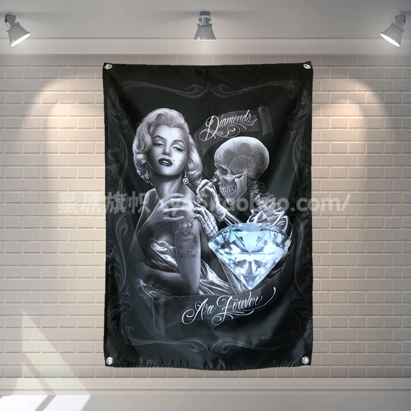 Skull Tattoo Flag Banner Sexy lady Beauty and Art Home Decoration Hanging flag 4 Gromments in Corners 3*5FT 144cm*96cm
Skull Tattoo Flag Banner Sexy lady Beauty and Art Home Decoration Hanging flag 4 Gromments in Corners 3*5FT 144cm*96cm