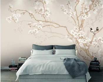 beibehang Custom plain Magnolia Chinese hand-painted flowers and birds background European style decorative painting3d wallpaper
beibehang Custom plain Magnolia Chinese hand-painted flowers and birds background European style decorative painting3d wallpaper