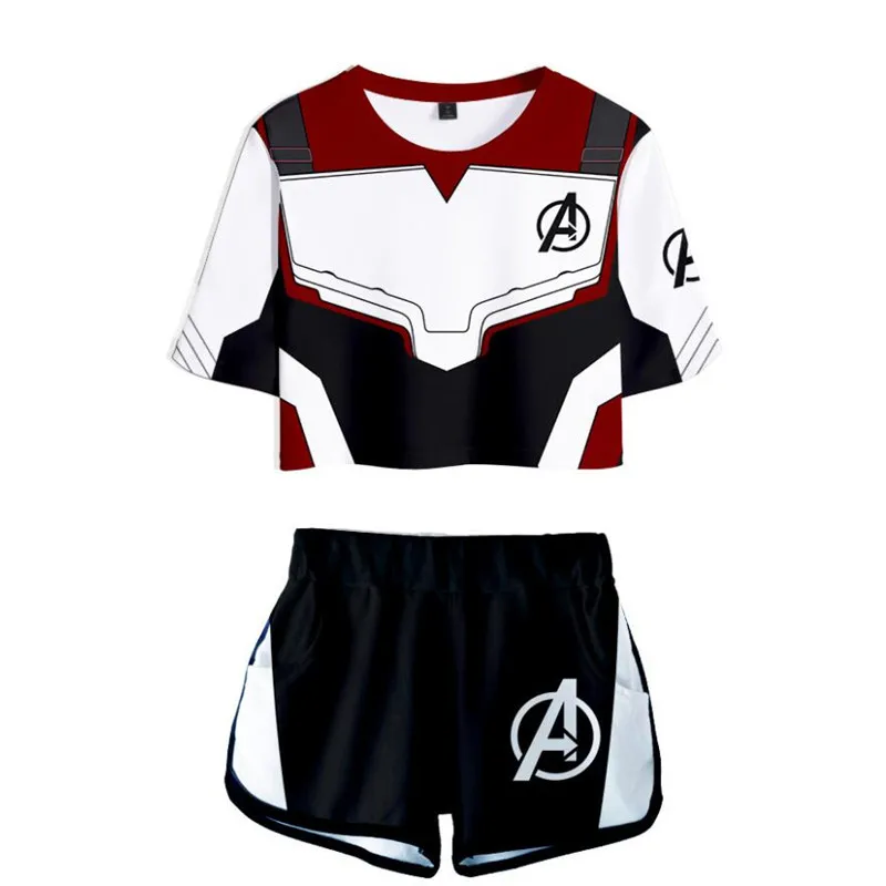 2019 Avengers: Endgame Cosplay Quantum Warrior Concept 3D Short-sleeved T-shirt shorts navel suit Women's suit anime costume
2019 Avengers: Endgame Cosplay Quantum Warrior Concept 3D Short-sleeved T-shirt shorts navel suit Women's suit anime costume