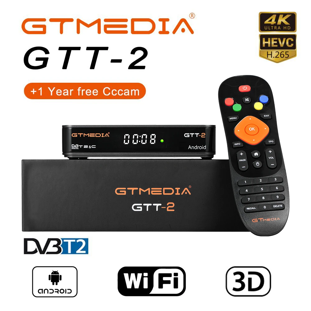 GTmedia GTT2 Android 6.0 TV box DVB-C DVB-T2 ISDB-T 2GB RAM 8GB Built-in WiFi memory 2.4G Amlogic S905D 4 K H.265 IPTV TV Box
GTmedia GTT2 Android 6.0 TV box DVB-C DVB-T2 ISDB-T 2GB RAM 8GB Built-in WiFi memory 2.4G Amlogic S905D 4 K H.265 IPTV TV Box