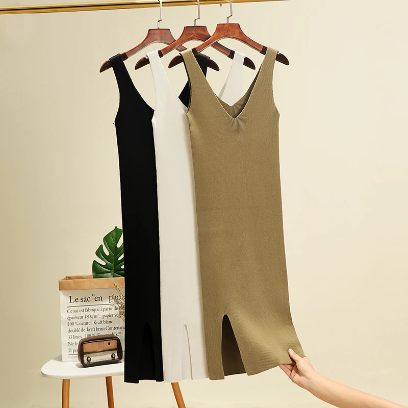 Spring Autumn Women Sweater Dress Knitted Pullover Sweater Knee-length Halter Dress Elasticity Jumper
Spring Autumn Women Sweater Dress Knitted Pullover Sweater Knee-length Halter Dress Elasticity Jumper