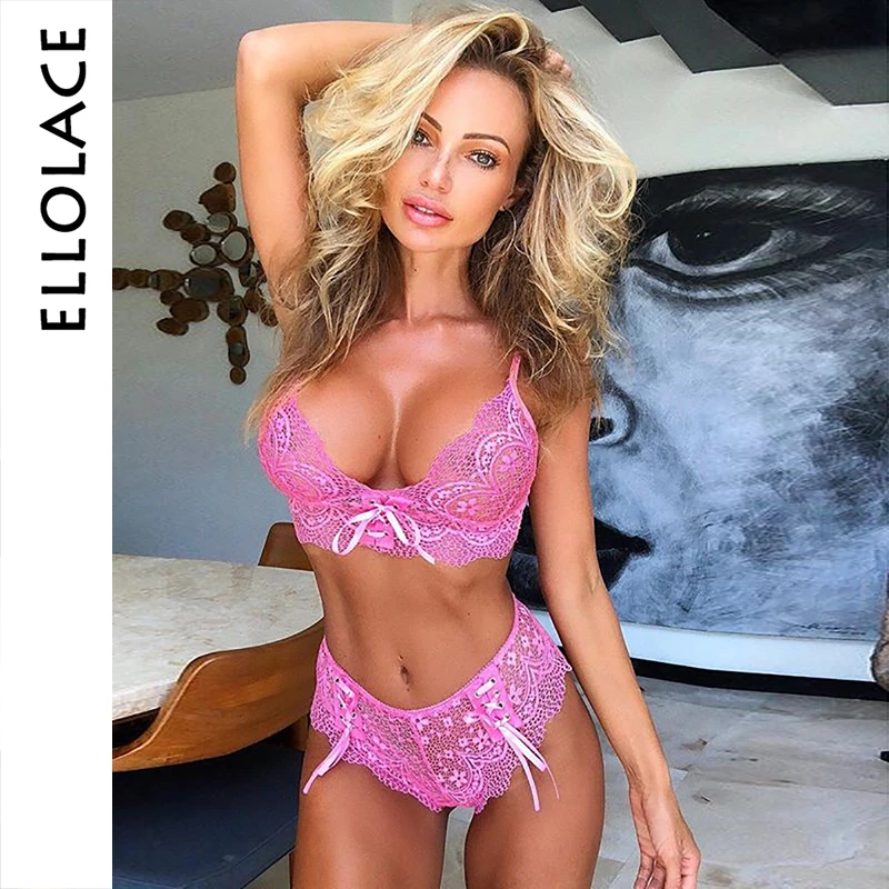 Ellolace Floral Black Lace Underwear Set Sexy Lingerie Women Fashion Bow Lace Up Decoration Pink Lenceria Bralette Bra Set 2018
Ellolace Floral Black Lace Underwear Set Sexy Lingerie Women Fashion Bow Lace Up Decoration Pink Lenceria Bralette Bra Set 2018