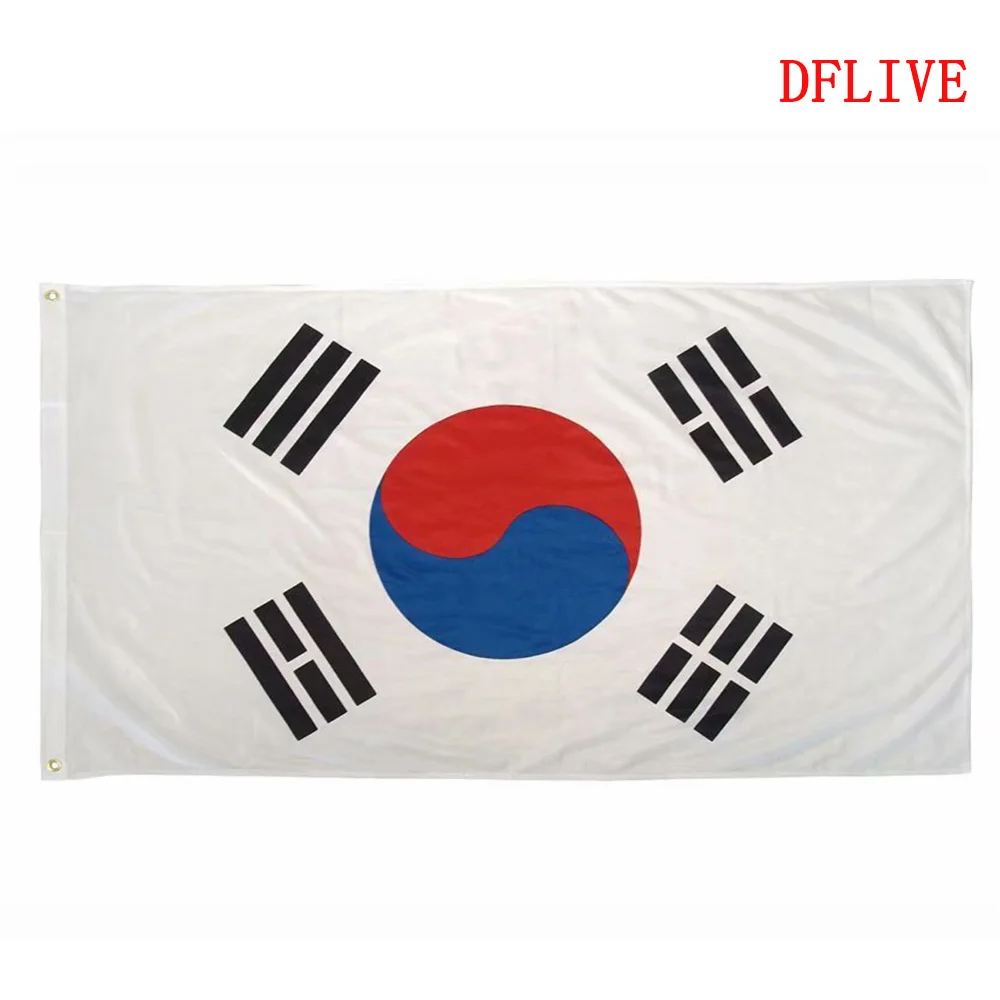 

DFLIVE The Republic of Korea Country Flag 3x5 FT Printed Polyester Fly 90x150 CM Korean KR National Banner