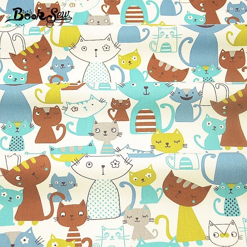 Booksew Cotton Twill Fabric Cat Animal Design Sewing Cloth Quilting DIY Doll Pillow Baby Patchwork Home Textile Tecido Tissu
Booksew Cotton Twill Fabric Cat Animal Design Sewing Cloth Quilting DIY Doll Pillow Baby Patchwork Home Textile Tecido Tissu