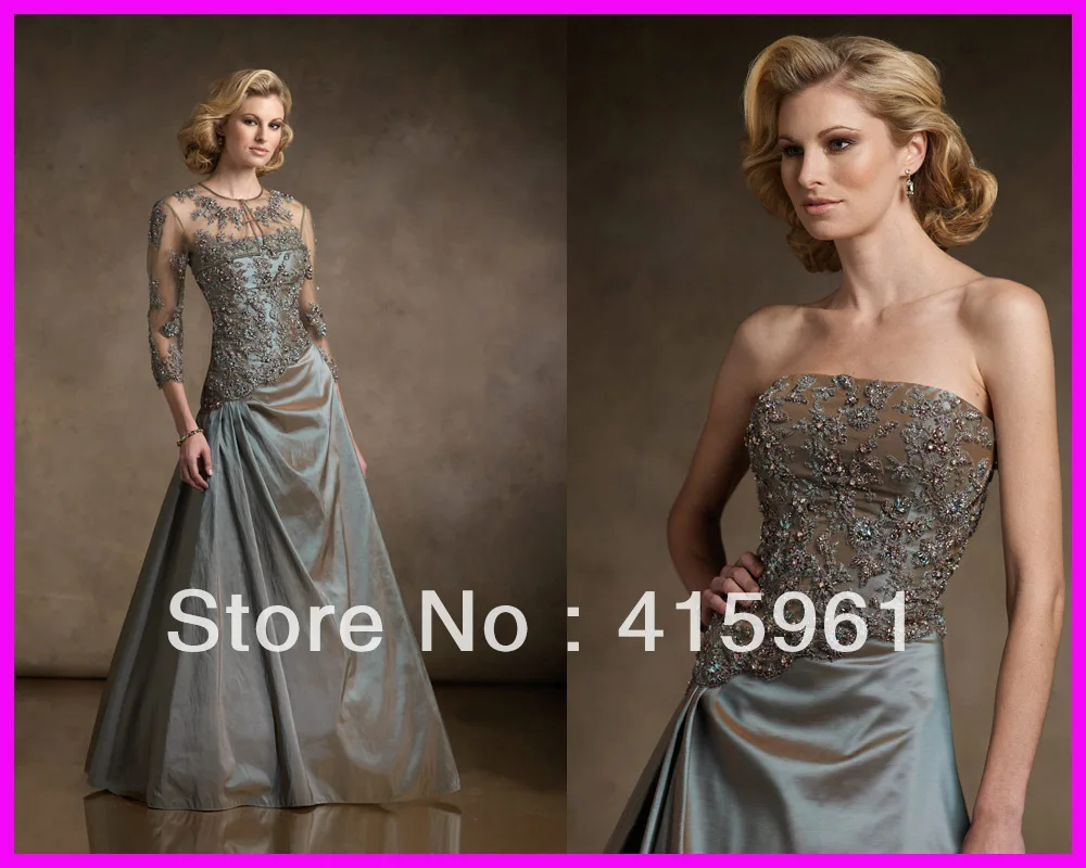 Formal Beaded Lace Full Length Taffeta Mother of the Bride Dresses With Jacket M223
Formal Beaded Lace Full Length Taffeta Mother of the Bride Dresses With Jacket M223