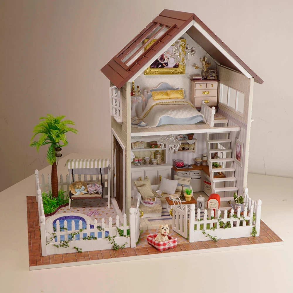 Assembling Diy Doll House Wooden Doll Houses Miniature Diy