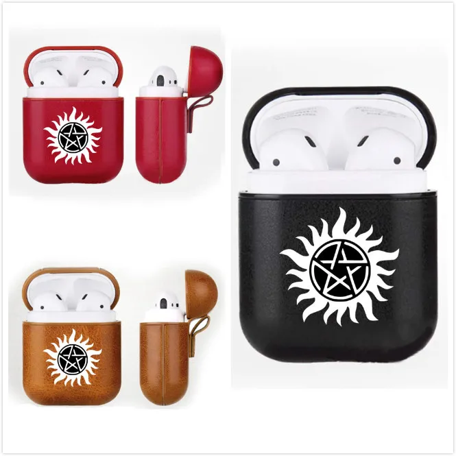 Чехол Supernatural Sam с Дином из искусственной кожи для Airpods чехол беспроводной Bluetooth