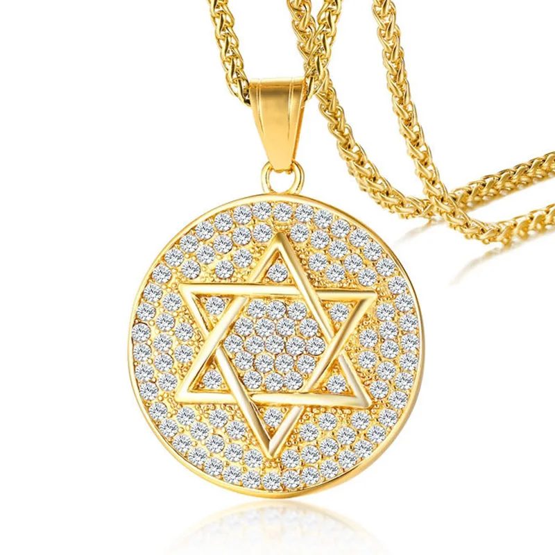 Stainless Steel Men Necklaces Chain Pendants Judaism Hexagon Star Shiny Rhinestone Hip Hop for Male Boy Jewelry Creativity Gift
Stainless Steel Men Necklaces Chain Pendants Judaism Hexagon Star Shiny Rhinestone Hip Hop for Male Boy Jewelry Creativity Gift