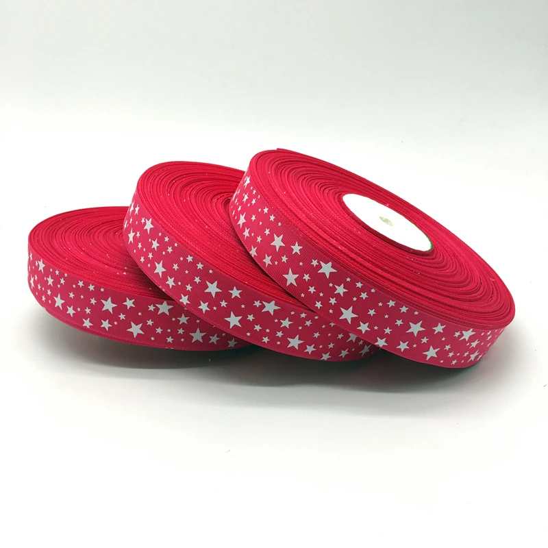 5 ярдов/партия 1 дюйм -25 мм star grosgrain ribbon 5 yardgrosgrain ribbon christmas | Отзывы и видеообзор