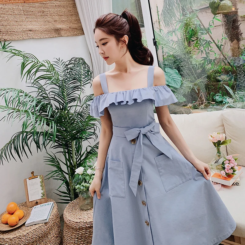 Dabuwawa Women's Fashion Ruffled High Waist Midi Dress 2019 New Summer Elegant Should Strap Dress With Pockets DN1BDR080
Dabuwawa Women's Fashion Ruffled High Waist Midi Dress 2019 New Summer Elegant Should Strap Dress With Pockets DN1BDR080