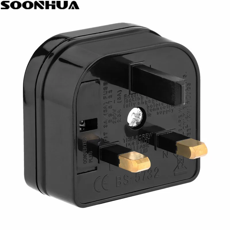 SOONHUA Universal Power Adapter Travel Adapter EU to UK Plug Charger 2 Pin to 3 Pin ABS Shell Copper Conductor Travel Charger
SOONHUA Universal Power Adapter Travel Adapter EU to UK Plug Charger 2 Pin to 3 Pin ABS Shell Copper Conductor Travel Charger