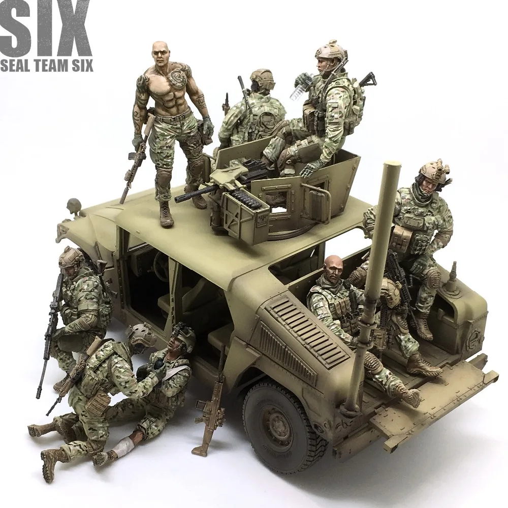 1/35 Resin models figures kits US Navy Seal Six Team (8pcs/lot) Unpainted 35Y1641(Not included the Car)
1/35 Resin models figures kits US Navy Seal Six Team (8pcs/lot) Unpainted 35Y1641(Not included the Car)