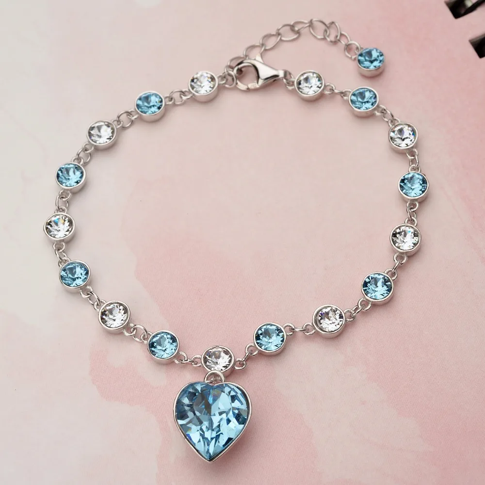 Tuliper 925 Sterling Silver Heart Bridal Bracelet Blue Cubic Zircon Bracelet For Wedding Party Jewelry Valentine's Gift
Tuliper 925 Sterling Silver Heart Bridal Bracelet Blue Cubic Zircon Bracelet For Wedding Party Jewelry Valentine's Gift