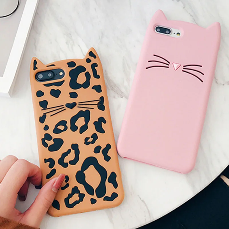3D Cute Cases For iPhone 6S Cover 6 7 SE 8 Plus X 5S Animal Leopard Beard Cat Silicon Cover For Samsung Galaxy S7 Edge S8 Coque
3D Cute Cases For iPhone 6S Cover 6 7 SE 8 Plus X 5S Animal Leopard Beard Cat Silicon Cover For Samsung Galaxy S7 Edge S8 Coque