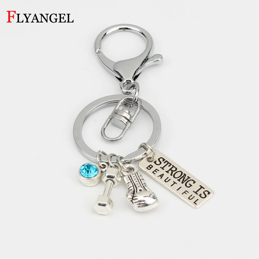 Fashion STRONG IS BEAUTIFUL Keychain Birthstone Key Holder Boxing Gloves Dumbbell Sport Car Key Chain Key Ring Women Men Gift
Fashion STRONG IS BEAUTIFUL Keychain Birthstone Key Holder Boxing Gloves Dumbbell Sport Car Key Chain Key Ring Women Men Gift