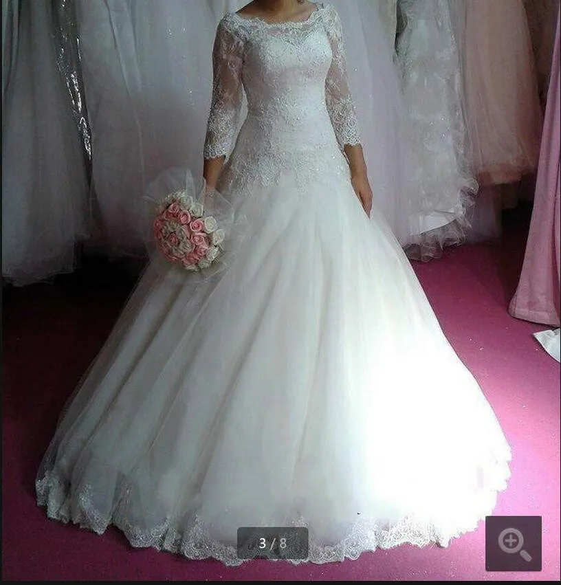 Muslim Style 3/4 Sleeves White Lace a line Wedding Dresses 2016 Vintage Arabic beading sequined gorgeous Wedding Gowns
Muslim Style 3/4 Sleeves White Lace a line Wedding Dresses 2016 Vintage Arabic beading sequined gorgeous Wedding Gowns