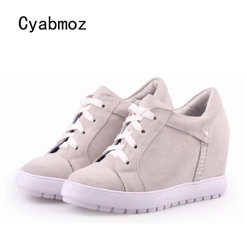 

Cyabmoz Women Shoes High heels Woman Genuine leather Platform Wedge Ladies Zapatillas deportivas Zapatos mujer Rhinestone shoes