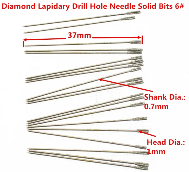2mm 20 pcs 3mm 20pcs Diamond Drill Bit Cylindrical Burr Kit Jewelry Beach Sea Glass Shells Gemstones Lapidary 60pcs. Shenglong 1mm 20pcs