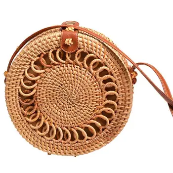 Handmade Woven Rattan Bag Women Straw Bag Bamboo Circular Beach Bags Summer Bali Bohemian Knitting Shoulder Bags
Handmade Woven Rattan Bag Women Straw Bag Bamboo Circular Beach Bags Summer Bali Bohemian Knitting Shoulder Bags