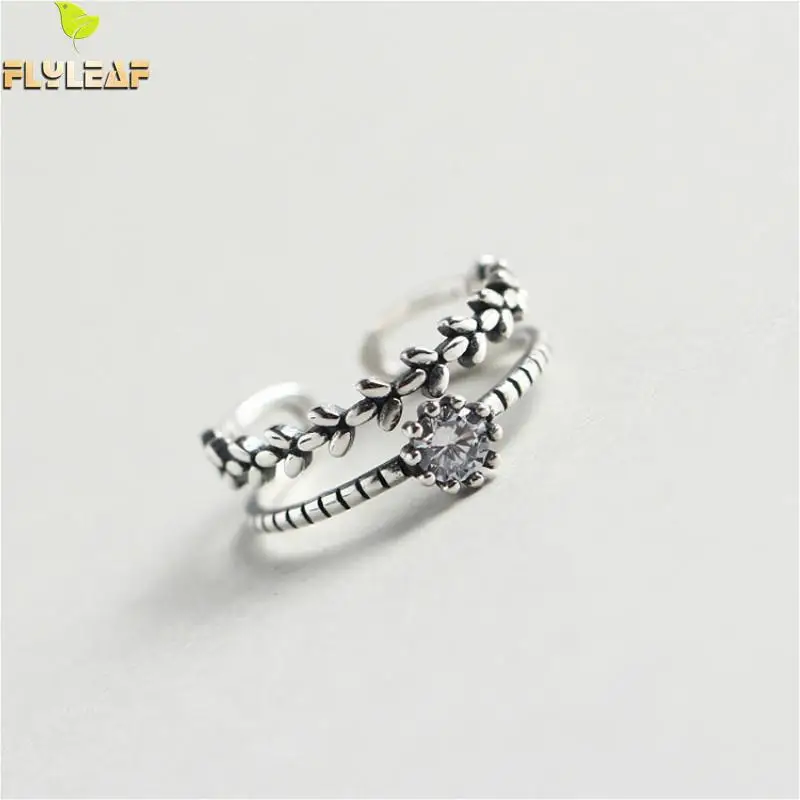 Flyleaf 925 Sterling Silver Rings For Women Leaves Zircon Double Layer High Quality Fashion Fine Jewelry Femme Open Ring Vintage
Flyleaf 925 Sterling Silver Rings For Women Leaves Zircon Double Layer High Quality Fashion Fine Jewelry Femme Open Ring Vintage