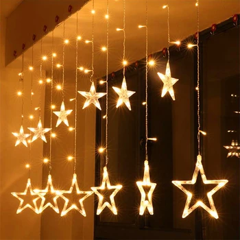 AC220V 2mx0.8m 98led Christmas LED light party garden wedding new year lamp bulbs five-pointed star decoration curtain LED light
AC220V 2mx0.8m 98led Christmas LED light party garden wedding new year lamp bulbs five-pointed star decoration curtain LED light