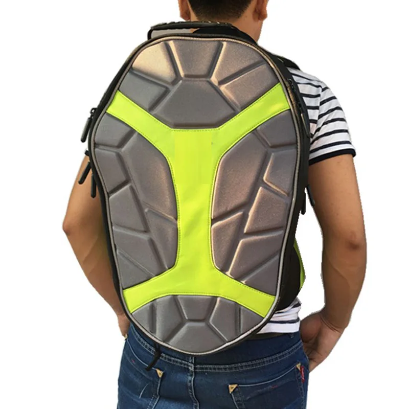 Image large space motorcycle backpack Turtle shell designed with waist protection knight race motorcycle bags