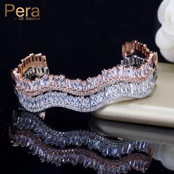 Pera Fashion New Design AAA+ Cubic Zirconia Stone Women Wedding Banquest Rose Gold Color Cuff Baguette Bangle For Gift Z013
Pera Fashion New Design AAA+ Cubic Zirconia Stone Women Wedding Banquest Rose Gold Color Cuff Baguette Bangle For Gift Z013