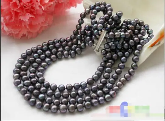 Hot sale new Style >>>>> p3129 4row 20" 8mm black round freshwater cultured pearl neckalce
Hot sale new Style >>>>> p3129 4row 20" 8mm black round freshwater cultured pearl neckalce