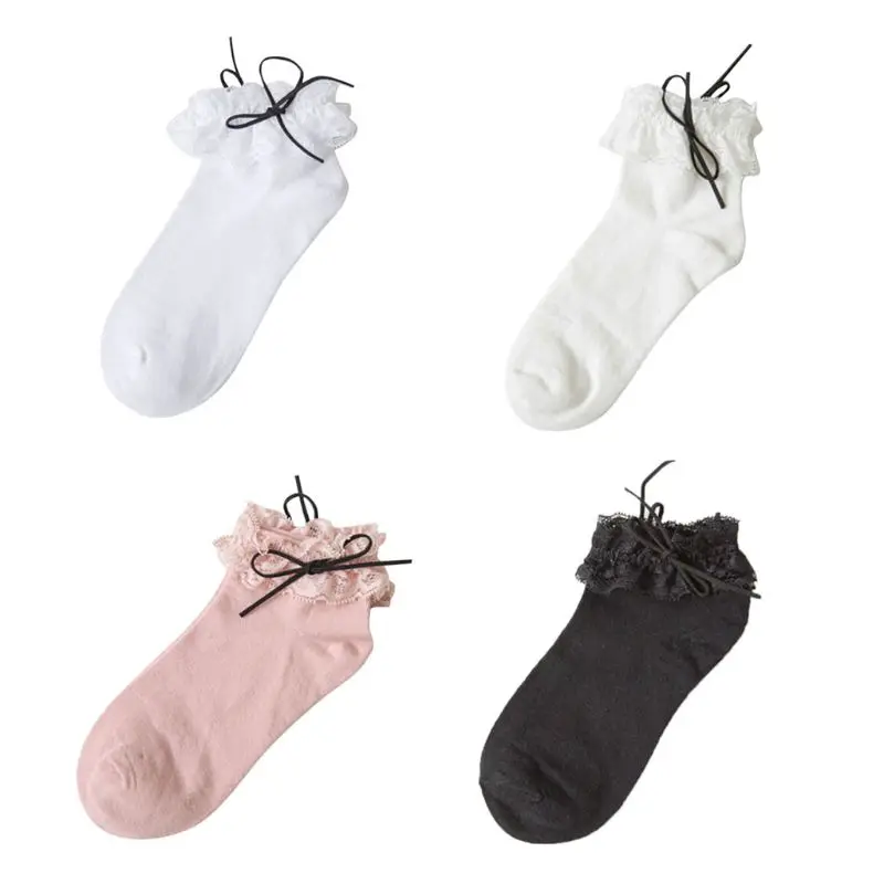 Women Girls Autumn Spring Frilly Ruffles Lace Patchwork Cotton Short Over Ankle Socks Solid Color Bowknot Embellishment Sweet St
Women Girls Autumn Spring Frilly Ruffles Lace Patchwork Cotton Short Over Ankle Socks Solid Color Bowknot Embellishment Sweet St