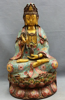USPS to USA S1735 18" Chinese Cloisonne Bronze Gilt Joss Pot Kwan-Yin QuanYin Bodhisattva Statue
USPS to USA S1735 18" Chinese Cloisonne Bronze Gilt Joss Pot Kwan-Yin QuanYin Bodhisattva Statue