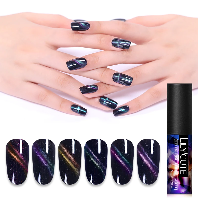 LILYCUTE 5ml 3D Chameleon Cat Eye Gel Polish Nail Art Magnetic Soak Off UV Gel Varnish Black Base Needed
LILYCUTE 5ml 3D Chameleon Cat Eye Gel Polish Nail Art Magnetic Soak Off UV Gel Varnish Black Base Needed
