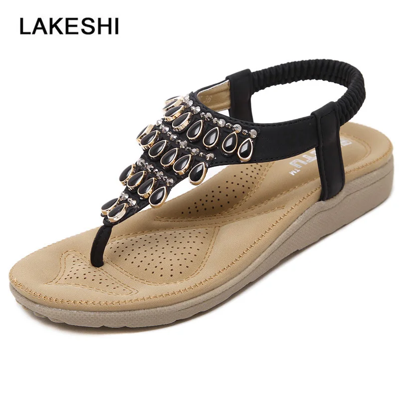 LAKESHI Summer Sandals Women Shoes Fashion Behomia Woman Beach Sandals Flip Flops Rhinestone 
LAKESHI Summer Sandals Women Shoes Fashion Behomia Woman Beach Sandals Flip Flops Rhinestone