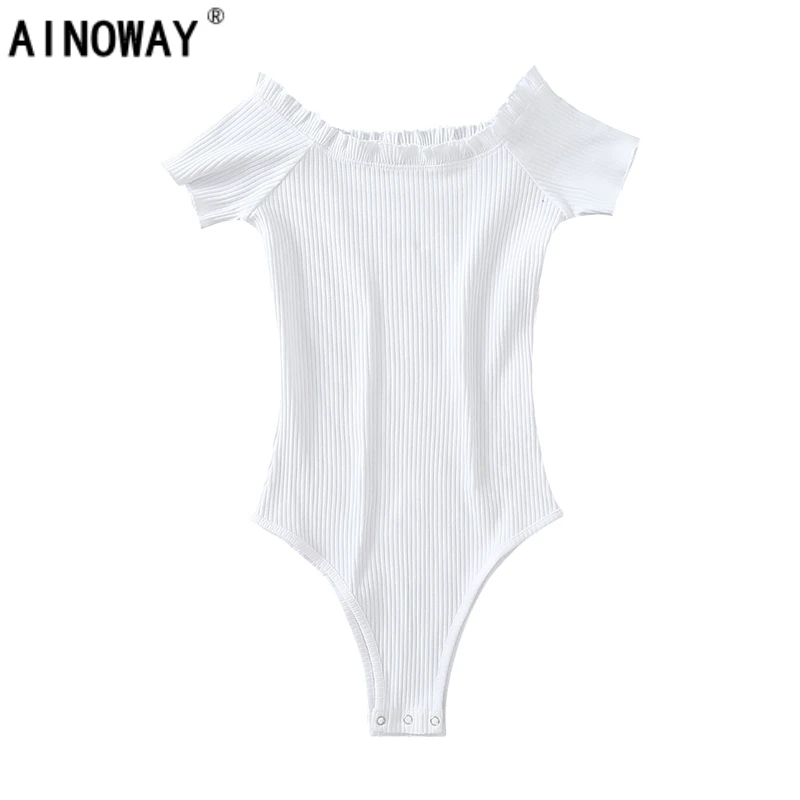 Vintage chic women sexy Bodysuits ruffles off shoulder Overalls solid color Playsuits ladies Bodycon Club Jumpsuit streetwear
Vintage chic women sexy Bodysuits ruffles off shoulder Overalls solid color Playsuits ladies Bodycon Club Jumpsuit streetwear