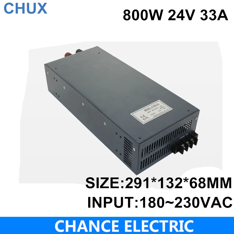 led switching power supply 800W 24V 33A 110V or 220vac single output input for cnc led light(S-800W-24V)
led switching power supply 800W 24V 33A 110V or 220vac single output input for cnc led light(S-800W-24V)