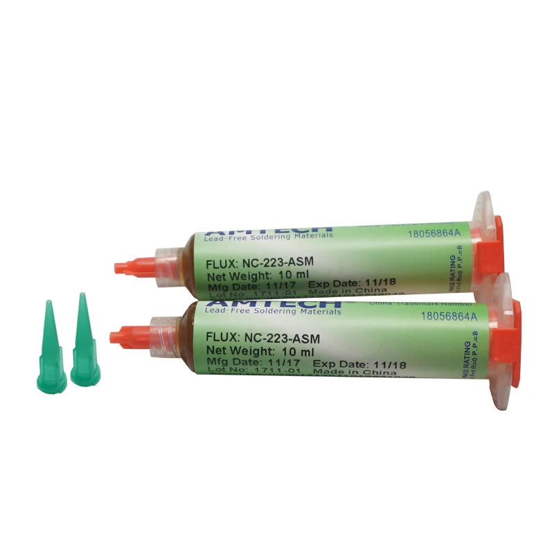 

2 pcs/lot Original Bga soldering Solder Flux Paste Amtech NC-559-ASM NC-223-ASM 10ML 10cc with free Needles