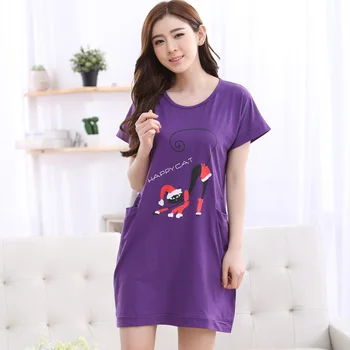 Brand Cotton Dresses Women's PurpleNightgowns Sleepshirts Cartoon Nightdress Girl Sleepwear Femme Women Lounge Dress Clothing
Brand Cotton Dresses Women's PurpleNightgowns Sleepshirts Cartoon Nightdress Girl Sleepwear Femme Women Lounge Dress Clothing
