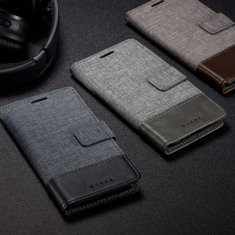 

For LG G5 G6 Q6 Cover Luxury Denim Cloth + Leather Case Wallet Leather Cover For LG V20 V30 V35 V40 G8S ThinQ K40 V50 Flip Pouch