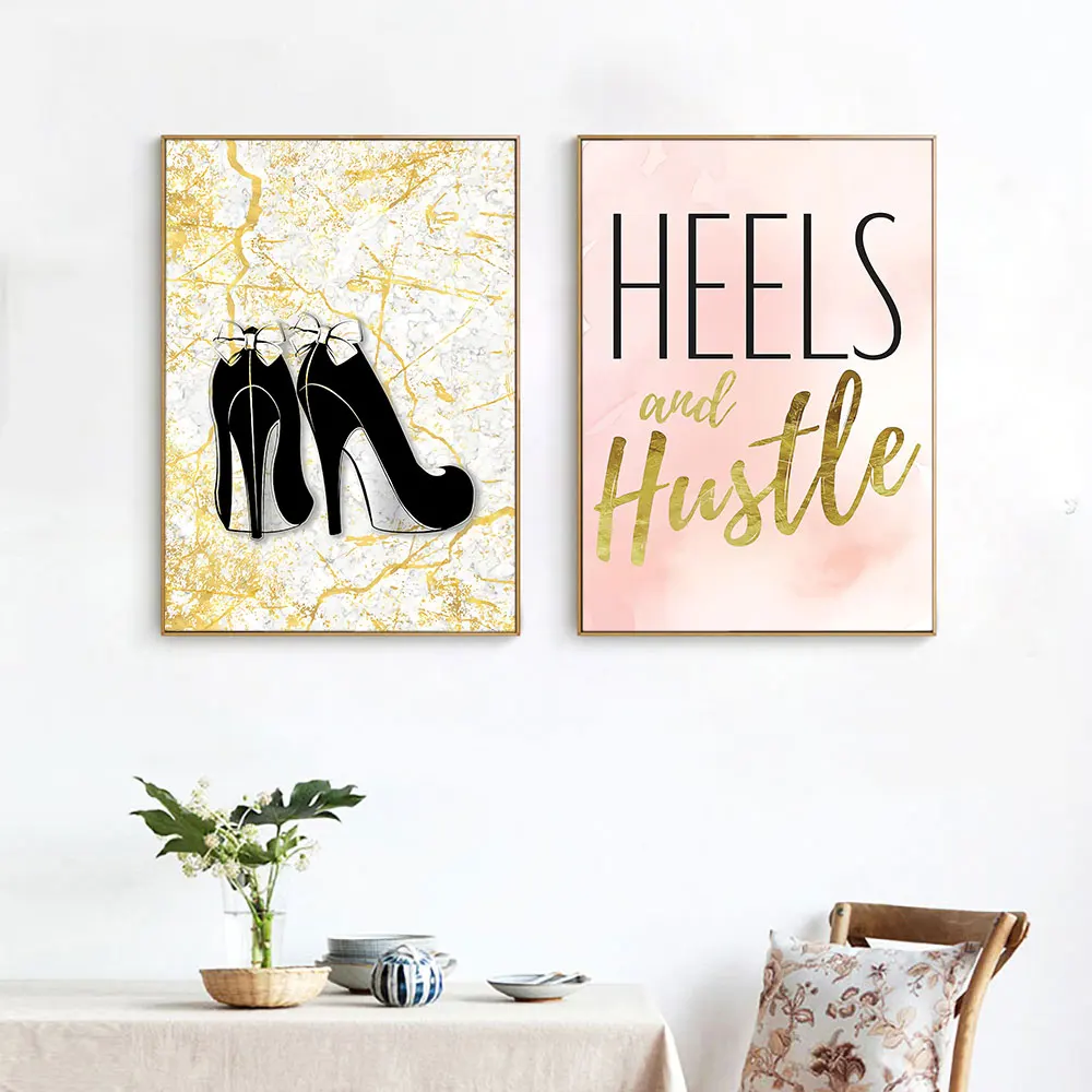 Fashion Heels and Hustle Quote Poster Vogue Shoes Picture on The Wall for Living Room Modern Room Decor Black Metal Frame
Fashion Heels and Hustle Quote Poster Vogue Shoes Picture on The Wall for Living Room Modern Room Decor Black Metal Frame