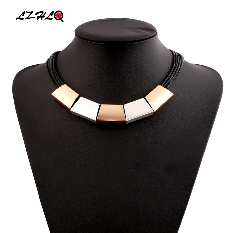 LZHLQ Metal Geometric Pendant Necklace Multilayer Rope Chain Clavicle Necklaces For Women Punk Brand Jewelry Accessories
LZHLQ Metal Geometric Pendant Necklace Multilayer Rope Chain Clavicle Necklaces For Women Punk Brand Jewelry Accessories