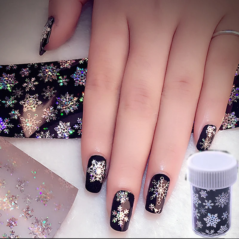 5pcs/lot Christmas Nail Stickers Nail Art Foils Transfer Sticker Xmas Snowflake Design Decals Shining Manicure Nail Decorations
5pcs/lot Christmas Nail Stickers Nail Art Foils Transfer Sticker Xmas Snowflake Design Decals Shining Manicure Nail Decorations