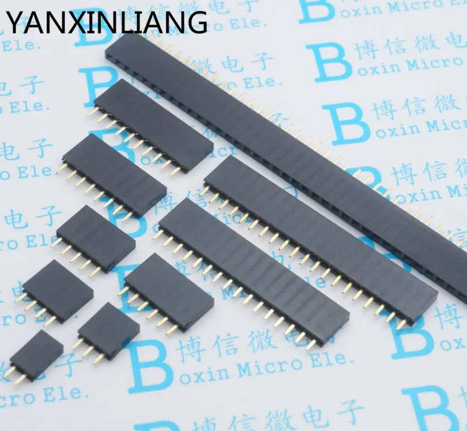 

10PCS Single Row Pin Female Header Socket Pitch 2.54mm 1*2p 3p 4p 5p 6p 7p 8p 9p 10p 12p 14p 16p 20p 40p Pin Connector