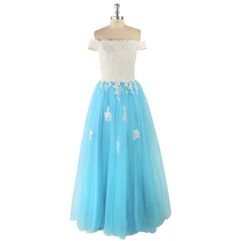 White and Blue Tulle Appliques Sequins Off the Shoulder Short Sleeveless Floor-length Zipper Prom Dress
White and Blue Tulle Appliques Sequins Off the Shoulder Short Sleeveless Floor-length Zipper Prom Dress