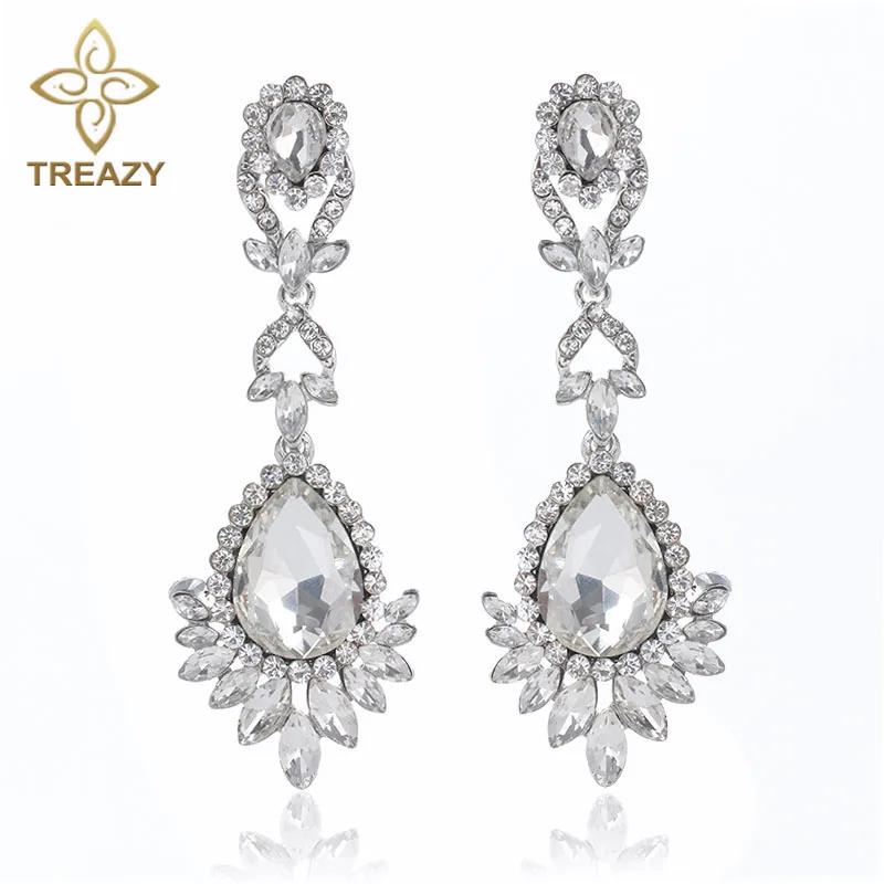 TREAZY Crystal Wedding Long Earrings Luxury Bridal Floral Drop Earrings Wedding Engagement Jewelry for Women Femme Pendantes
TREAZY Crystal Wedding Long Earrings Luxury Bridal Floral Drop Earrings Wedding Engagement Jewelry for Women Femme Pendantes