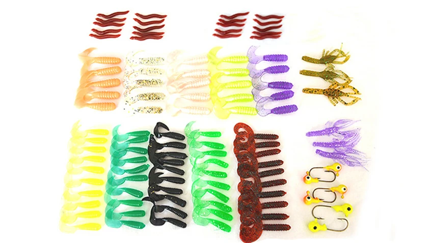 Tideliner Soft lure kits bait grub earthworm worm luminous bait shrimp lobster jighead with box 47 pieces
Tideliner Soft lure kits bait grub earthworm worm luminous bait shrimp lobster jighead with box 47 pieces