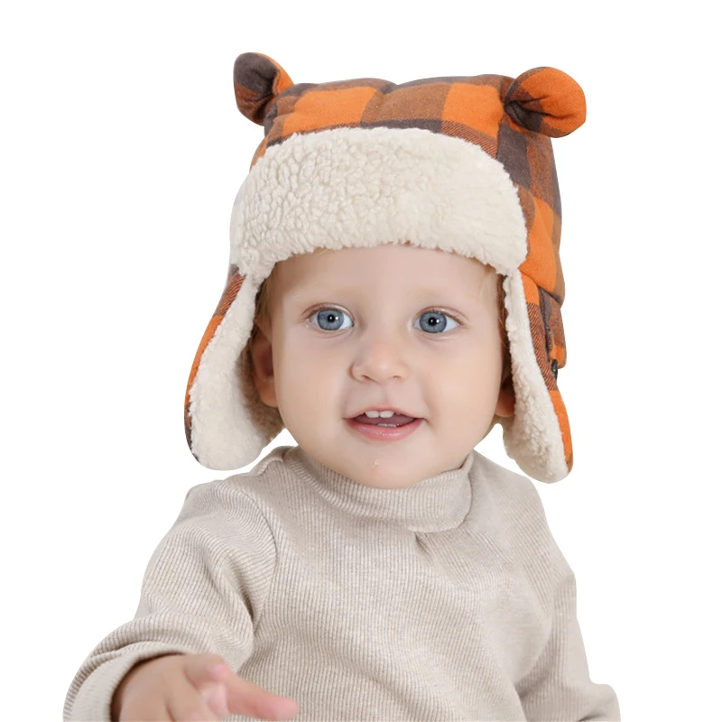 Ears Baby Boy Winter Earflap Hat Warm Wool Snow Hats for Infant Toddler Play Outdoor Orange Plaid Comfortable Polyester Soft Cap
Ears Baby Boy Winter Earflap Hat Warm Wool Snow Hats for Infant Toddler Play Outdoor Orange Plaid Comfortable Polyester Soft Cap